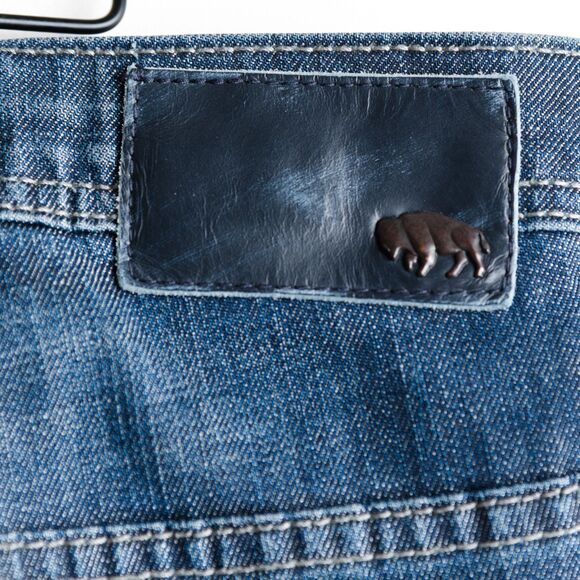 Buffalo David Bitton King-X Jeans Mens 36x32 Blue Basic Slim Boot Stretch Dark - Picture 8 of 15